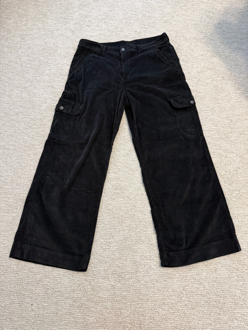 American Eagle Outfitters Black Cargo High Waisted Baggy Wide Leg Pants